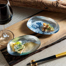 【トレー】箔名画 北斎 ガラストレー (銀) | 金沢箔 | 箔一