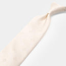 【ネクタイ】祝福の白練色 オリジナルロゴ | 国産シルク | SHAKUNONE (贈答用の紙袋付き)