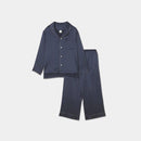 【パジャマ】シルク エレガントネイビー セットアップ | Foo Tokyo