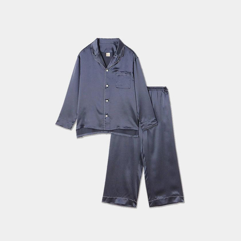 【パジャマ】シルク チャコールグレー セットアップ | Foo Tokyo