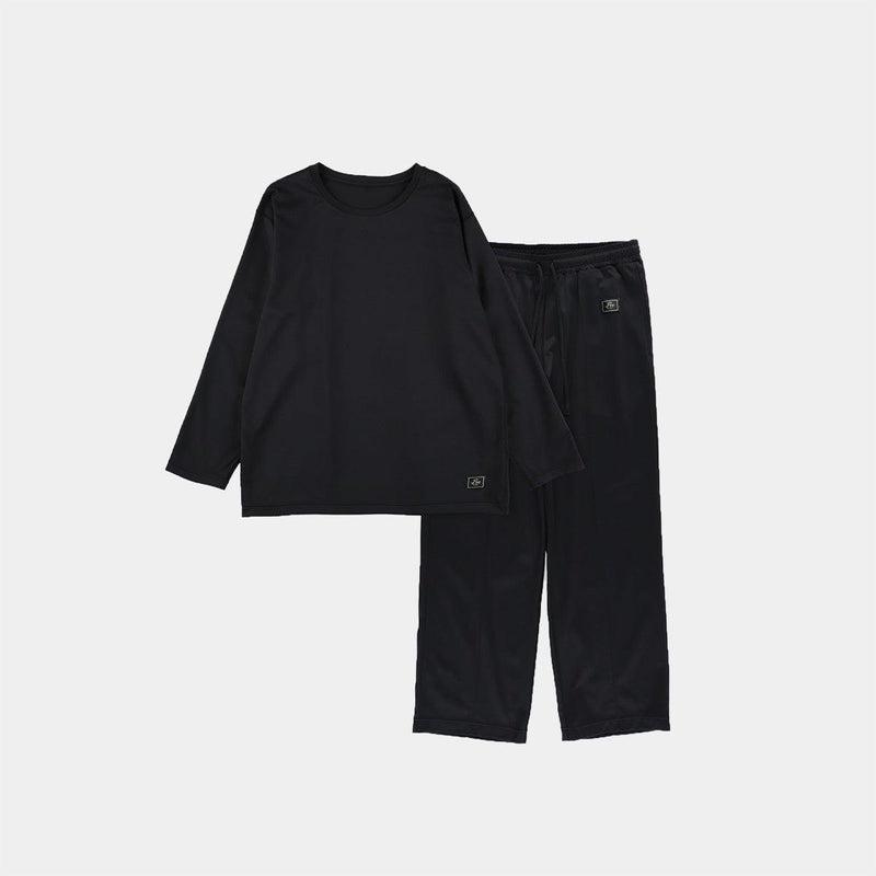 【リカバリーウェア】シルキータッチ ロングスリーブ & ロングパンツ リカバリーウェアセット ブラック | Foo Tokyo