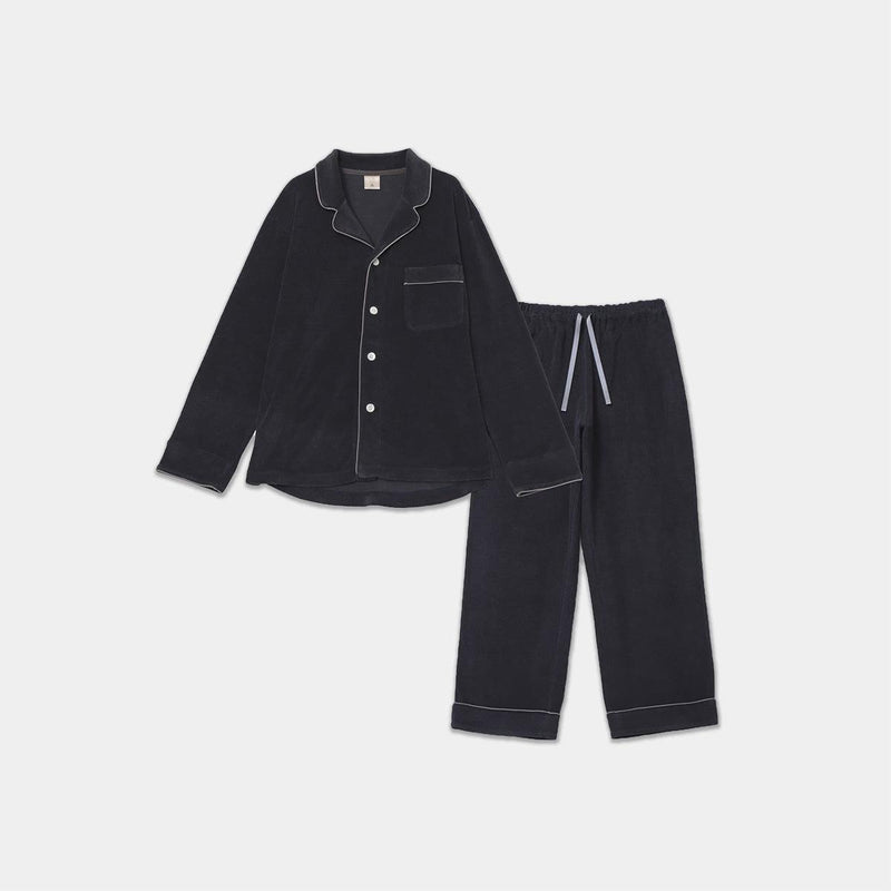 【パジャマ】コットンウールパイル チャコールグレー セットアップ | Foo Tokyo