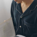 【パジャマ】コットンウールパイル チャコールグレー セットアップ | Foo Tokyo