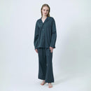 【パジャマ】シルキーコットンパジャマ ターコイズ セットアップ | Foo Tokyo