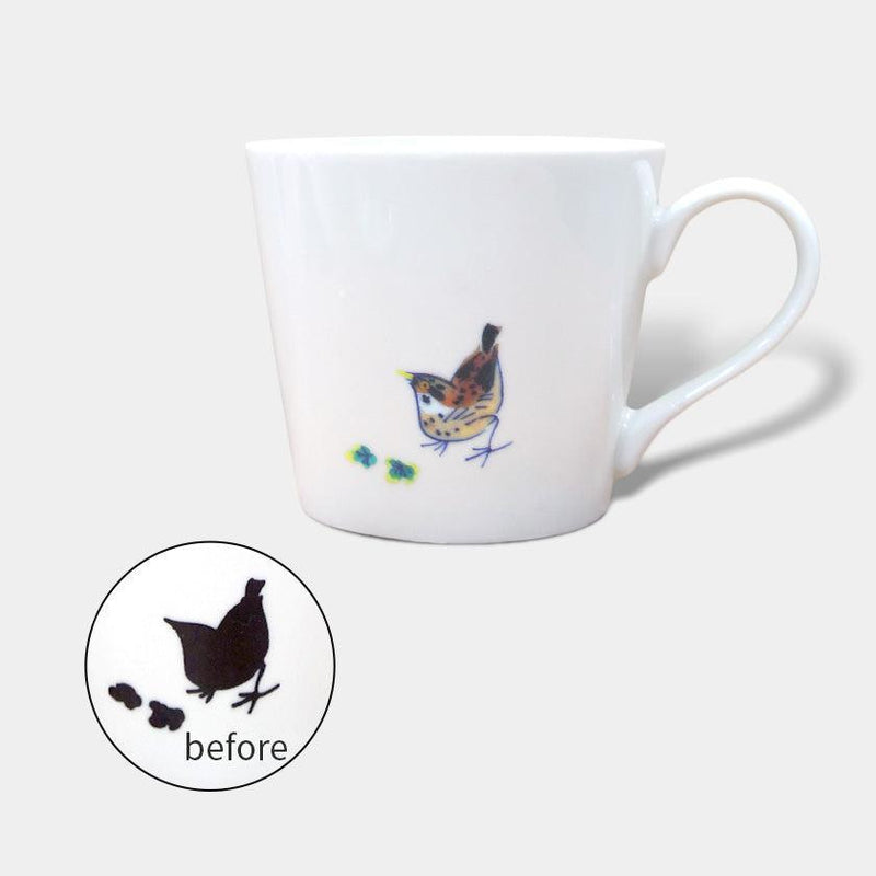 【マグカップ】温感 千鳥 (花と鳥) | 美濃焼 | 丸モ高木陶器