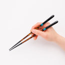 【箸】 ペア 夜空 (宵・暁) 箸置付 (22.5cm) 桐箱 | 筆描き | 結晶