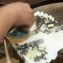 【扇子】男持 (7.5寸) 中短地 ブルー地 虫 (扇子袋付) | 名古屋扇子 | 末廣堂