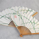 【扇子】つゆ草に向こう向きウサギ | 唐紙 | 唐源