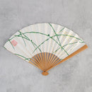 【扇子】つゆ草に向こう向きウサギ | 唐紙 | 唐源