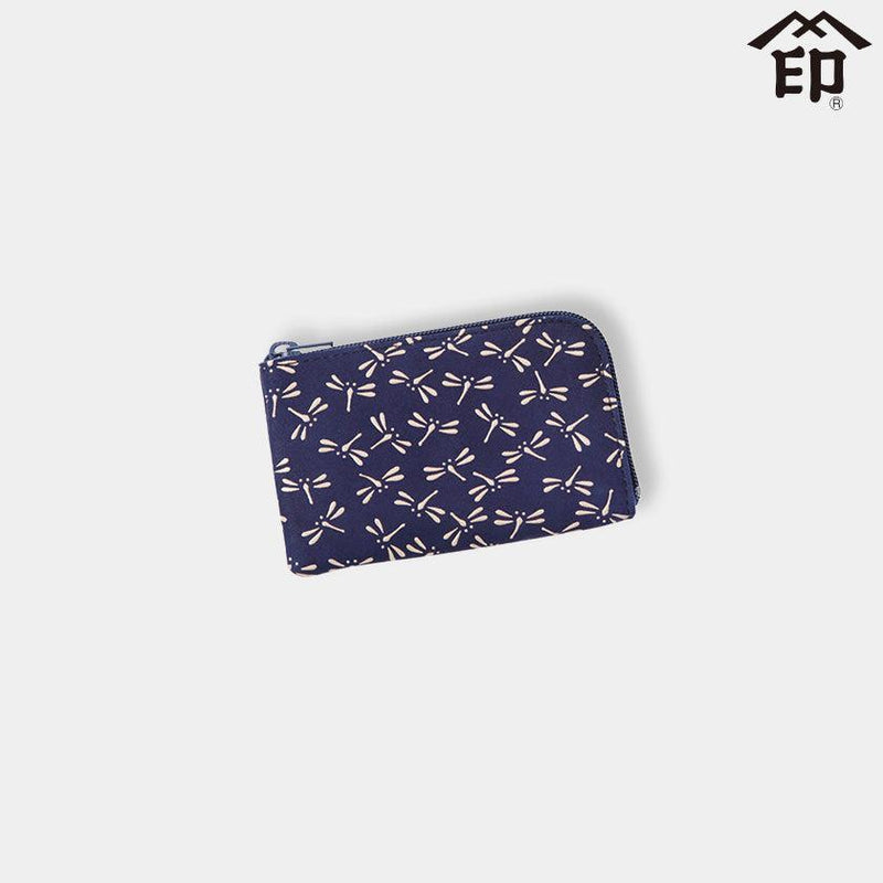 【財布】F小銭入れ01 トンボ (紺地x白漆) | 甲州印伝 | 印傳屋