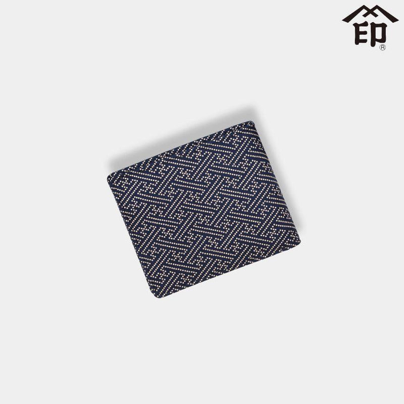 【財布】札入れI 紗綾形 (紺地x白漆) | 甲州印伝 | 印傳屋