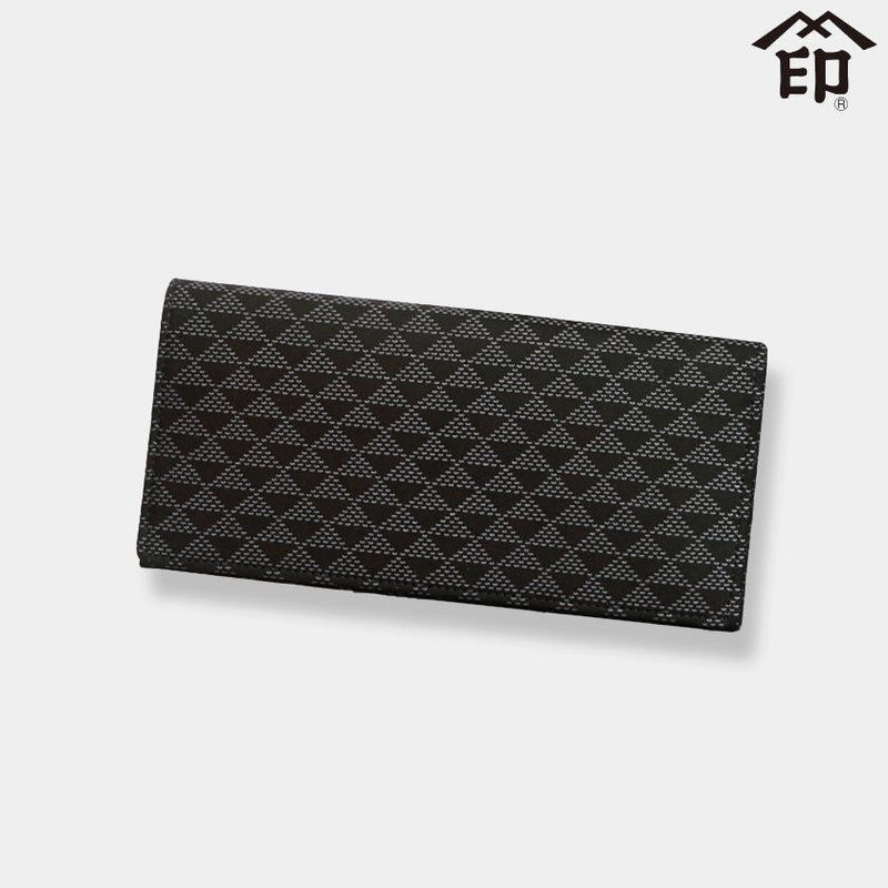 【長財布】束入れC 波うろこ (黒地xグレー漆) | 甲州印伝 | 印傳屋