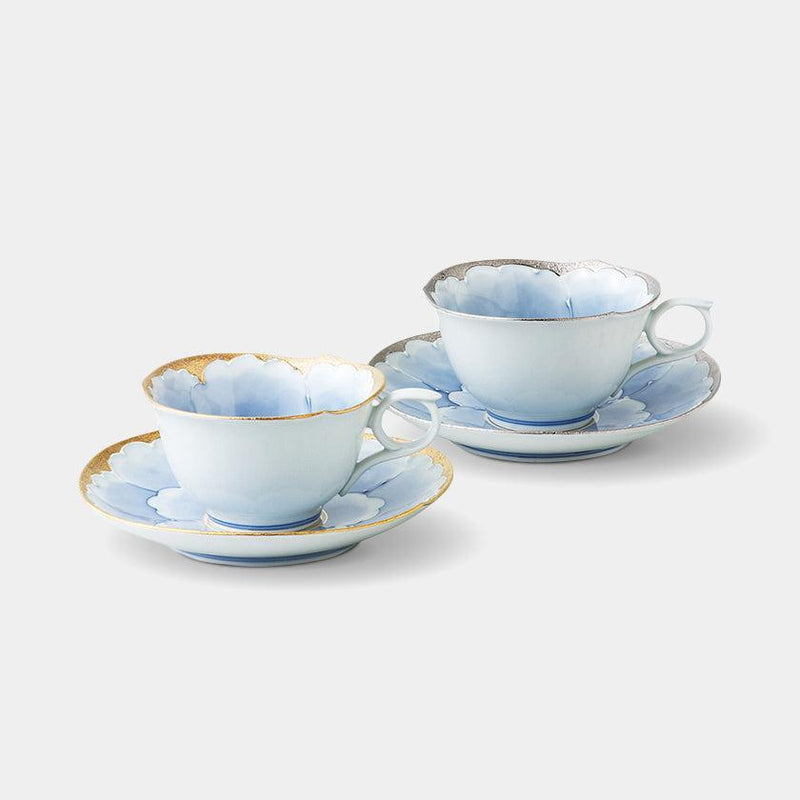【カップ ペアセット】プラチナ牡丹 コーヒー碗皿ペア | 波佐見焼 | 西海陶器