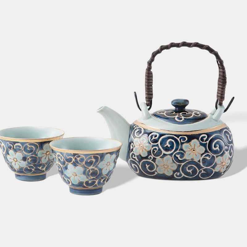 【茶器3点セット】唐草桔梗 一服茶器セット | 波佐見焼 | 西海陶器