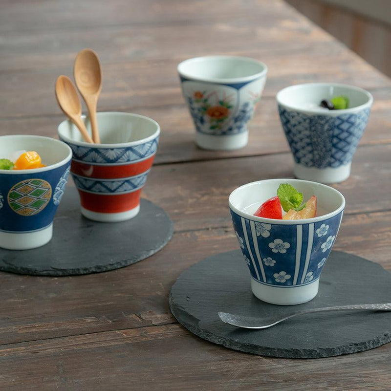 【カップ 5個セット】染錦文様 カップ揃 | 波佐見焼 | 西海陶器