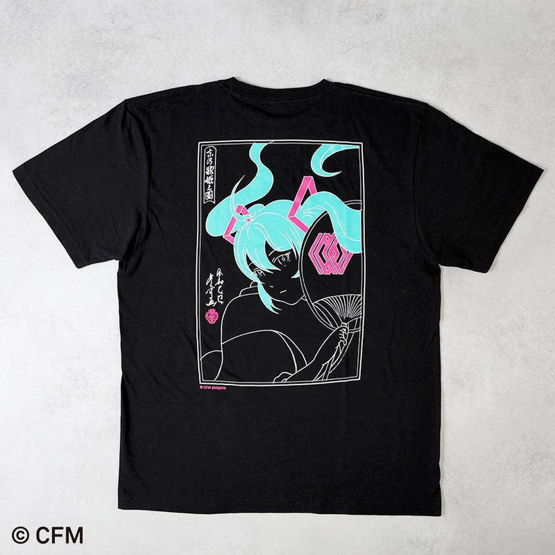 【Tシャツ】初音ミク 黒 | 手捺染 | 初音工房 京町絵師 冬奇ver.