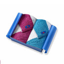 【タオル2枚セット】ミニバスタオル×2 (ホワイト&カリビアン・ホワイト&カシス) | オーガニックタオル | ヒポポタマス