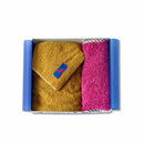 【ベビーギフトセット】フェイスタオル×1 (ゴールド) / スタイ×1 (カシス) | オーガニックタオル | ヒポポタマス