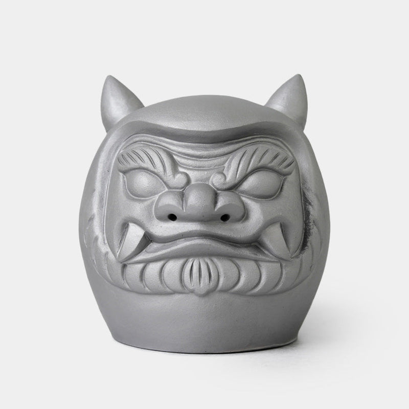 鬼達磨 Oni-Daruma — 鬼の形相を刻んだいぶし銀の卓上置物｜淡路鬼瓦・瓦廊（兵庫）