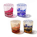 【江戸切子】富嶽三十六景「凱風快晴」「神奈川沖波裏」に菊籠目紋 オールドグラス | TABLEAU