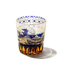 【江戸切子】富嶽三十六景「凱風快晴」「神奈川沖波裏」に菊籠目紋 オールドグラス | TABLEAU