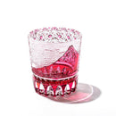 【江戸切子】富嶽三十六景「凱風快晴」「神奈川沖波裏」に菊籠目紋 オールドグラス | TABLEAU