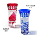 【江戸切子】富嶽三十六景 「凱風快晴」「神奈川沖浪裏」に福菱 花瓶 | TABLEAU