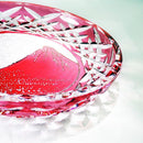 【江戸切子】富嶽三十六景「凱風快晴」「神奈川沖波裏」に福菱 飾皿 | TABLEAU