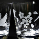 【江戸切子】富士山に鶴・桜 オールドグラス | TABLEAU