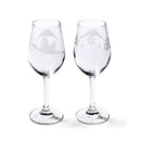 【江戸切子】富士山に鶴・桜 ワイングラスペア | TABLEAU