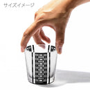 【江戸硝子】黒小紋「鹿の子」「三筋格子」「割付柄」 フリーカップ | TABLEAU