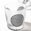 【江戸硝子】黒小紋「鹿の子」「三筋格子」「割付柄」 フリーカップ | TABLEAU