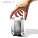 【江戸硝子】黒小紋「鹿の子」「割付柄」「麻ノ葉」「豆絞り」「七宝」「竹の節」 オールドグラス | TABLEAU