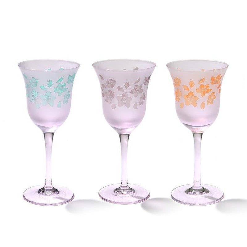 【彫刻 夢柄子】桜紋 ワイングラス | TABLEAU