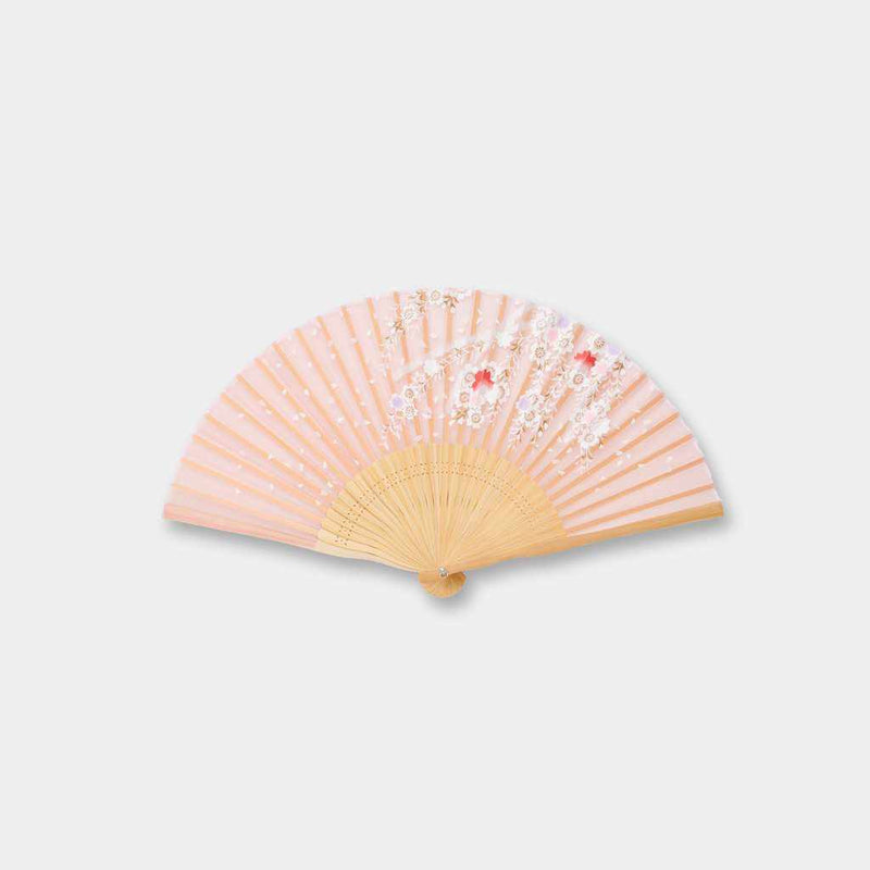 【扇子】女物 絹扇 桜吹雪 桃色 | 京扇子 | 大西常商店