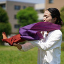 【ストール】やすらぎえりまき (ピンク×パープル×オレンジ×レッド) | 郡内織物 | 富士桜工房