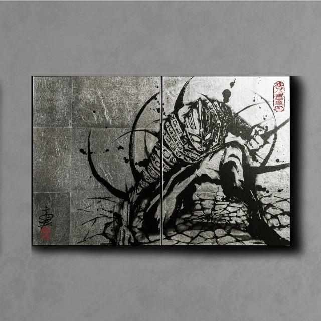 【屏風】ウルトラセブン | 本装屏風 - 武人画 (大型配送料2,500円)