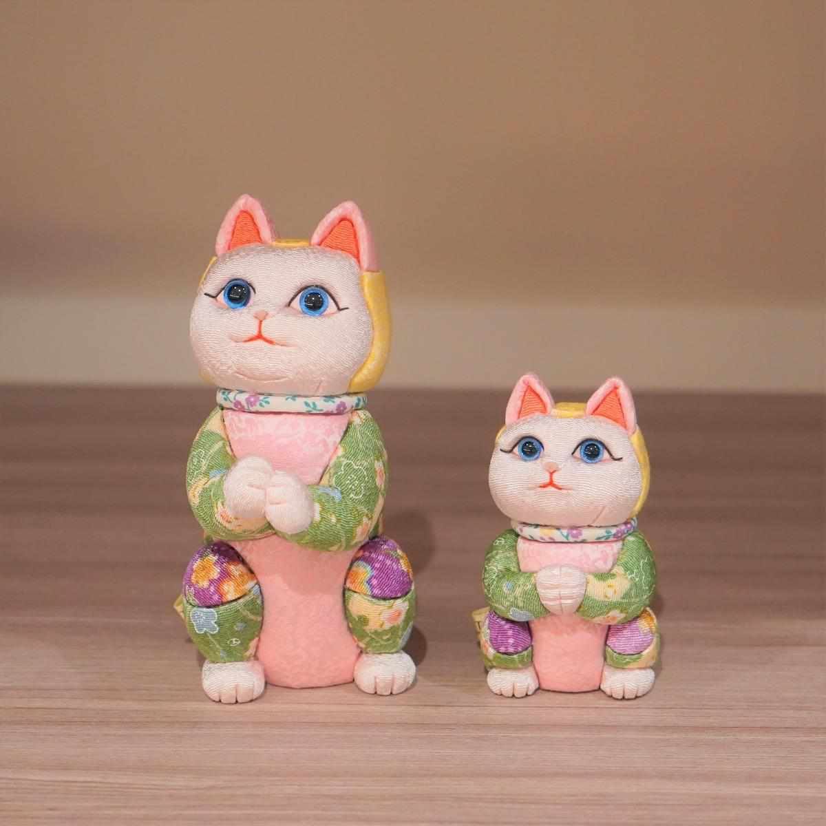 招き猫 星に願いを ちりめん多色