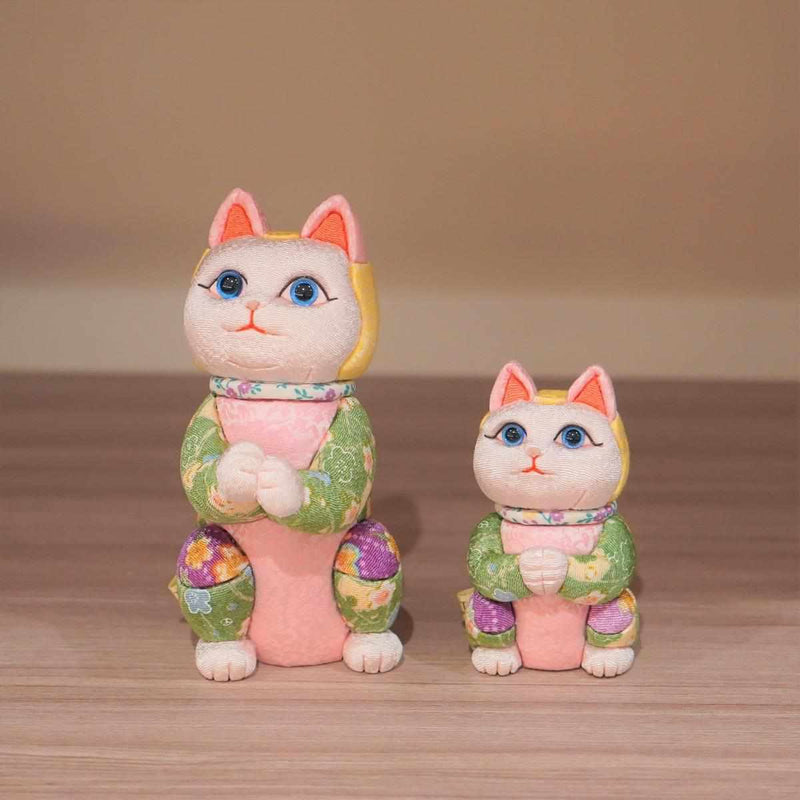 【招き猫 江戸木目込み】星に願いを ちりめん多色 日本製 柿沼人形 開運