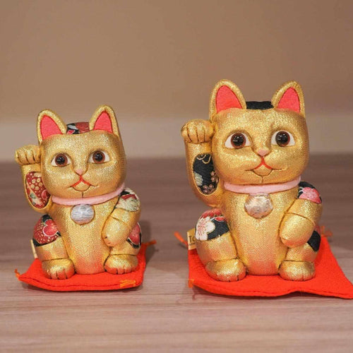 【招き猫 風水】金 金運 江戸木目込み 日本製 柿沼人形 開運