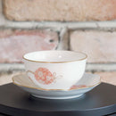 【磁器】大倉陶園 花毬 湯呑み・13cm梅型小皿（5人揃）