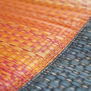 【い草-畳】イケヒコ い草ラグ デニムFジョイ 赤 (楕円：190×210cm)