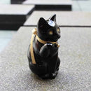 【招き猫】へそくりの招き猫 壱号 黒 (中) | 肥前吉田焼 | Kata Koto