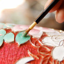 【花瓶】3玉形 赤透 牡丹 | 有線本七宝