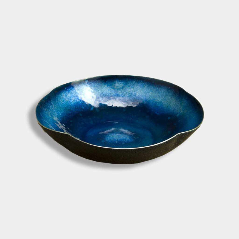 【お皿】菓子器 宙(紺) | 無線銀貼七宝