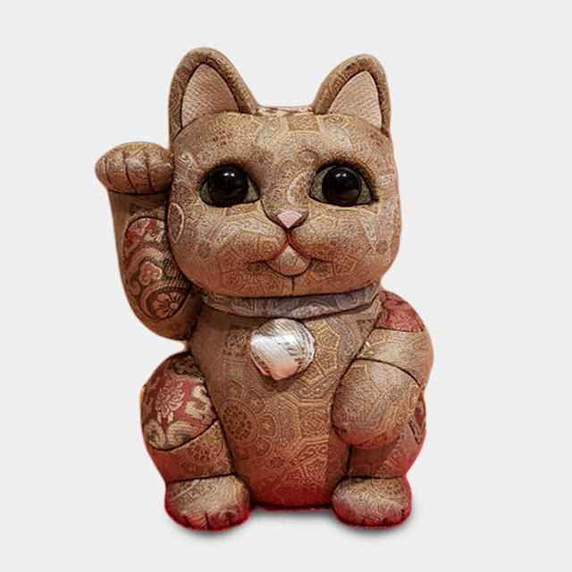 【招き猫】正絹緞子 (特大) | 江戸木目込み | 柿沼人形