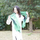 【絞り染め】三毳山麓工房 ストール 玉のり猿紋 グリーン