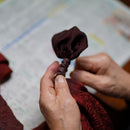 【絞り染め】三毳山麓工房 ストール 玉のり猿紋 グリーン