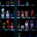 【ネクタイ】衿結 ストライプ献上 (印度藍) | 博多織 | OKANO