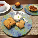 【お皿】 ORI-ZARA (桜) ブルー 5点セット｜西陣織